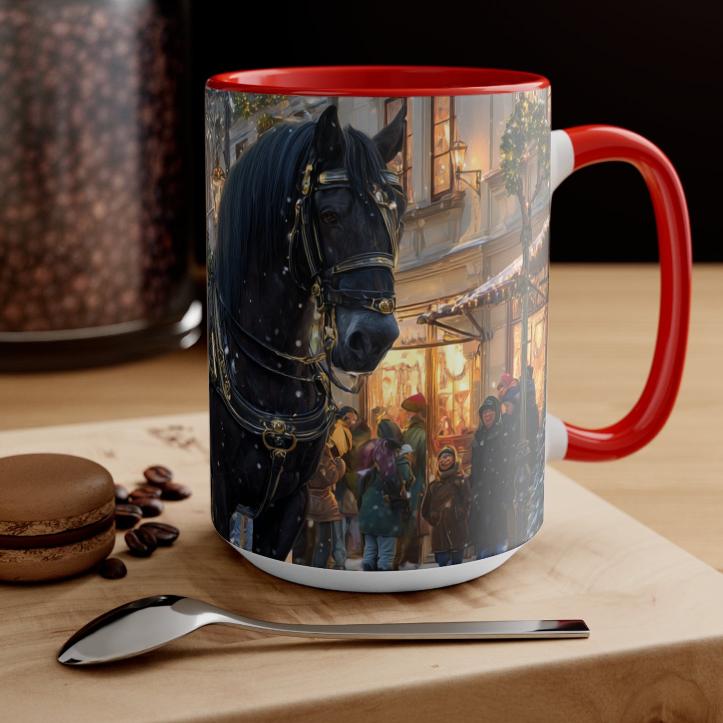 Victorian Horse Carriage Holiday- Accent Mug