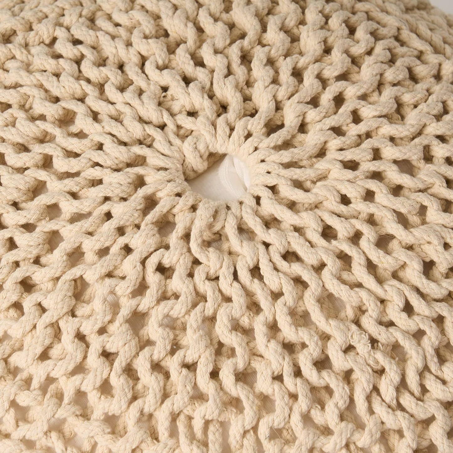 Modern Knit Weave Pouf – Stylish and Functional Comfort - Hazel