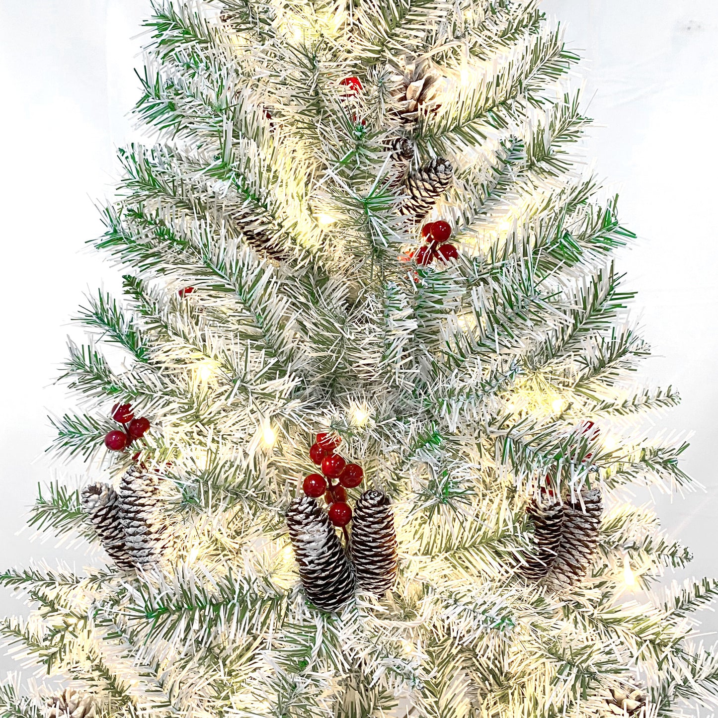 Christmas Holiday 4-Piece Set- Garland, Wreath and Set of 2 Entrance Trees