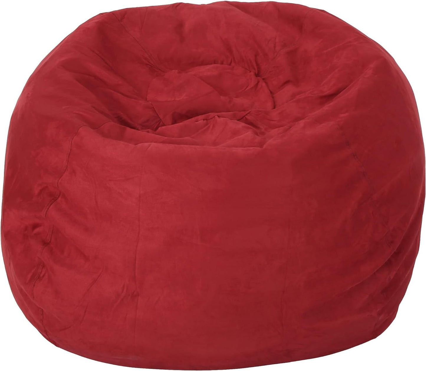 5-Foot High-Density Shredded Foam Bean Bag Chair – Cozy Comfort for Kids and Adults- Chinese Red