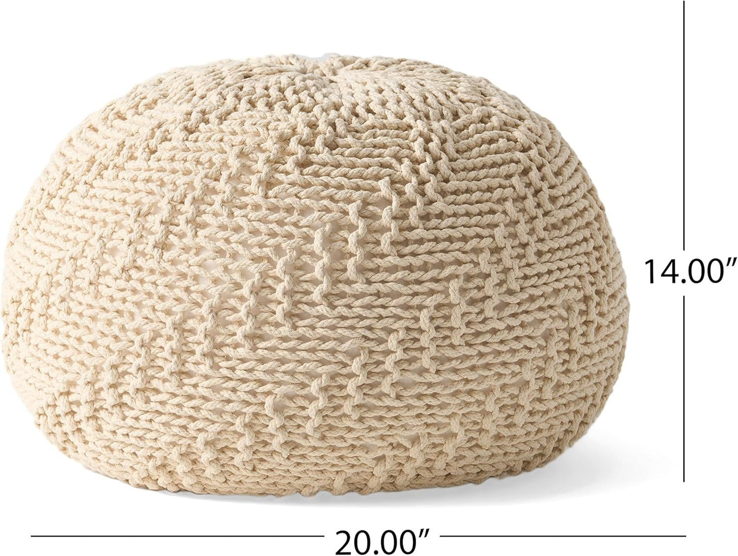 Modern Knit Weave Pouf – Stylish and Functional Comfort - Hazel