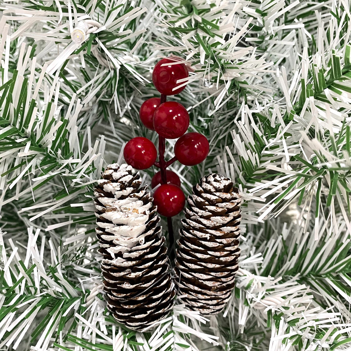 Christmas Holiday 4-Piece Set- Garland, Wreath and Set of 2 Entrance Trees