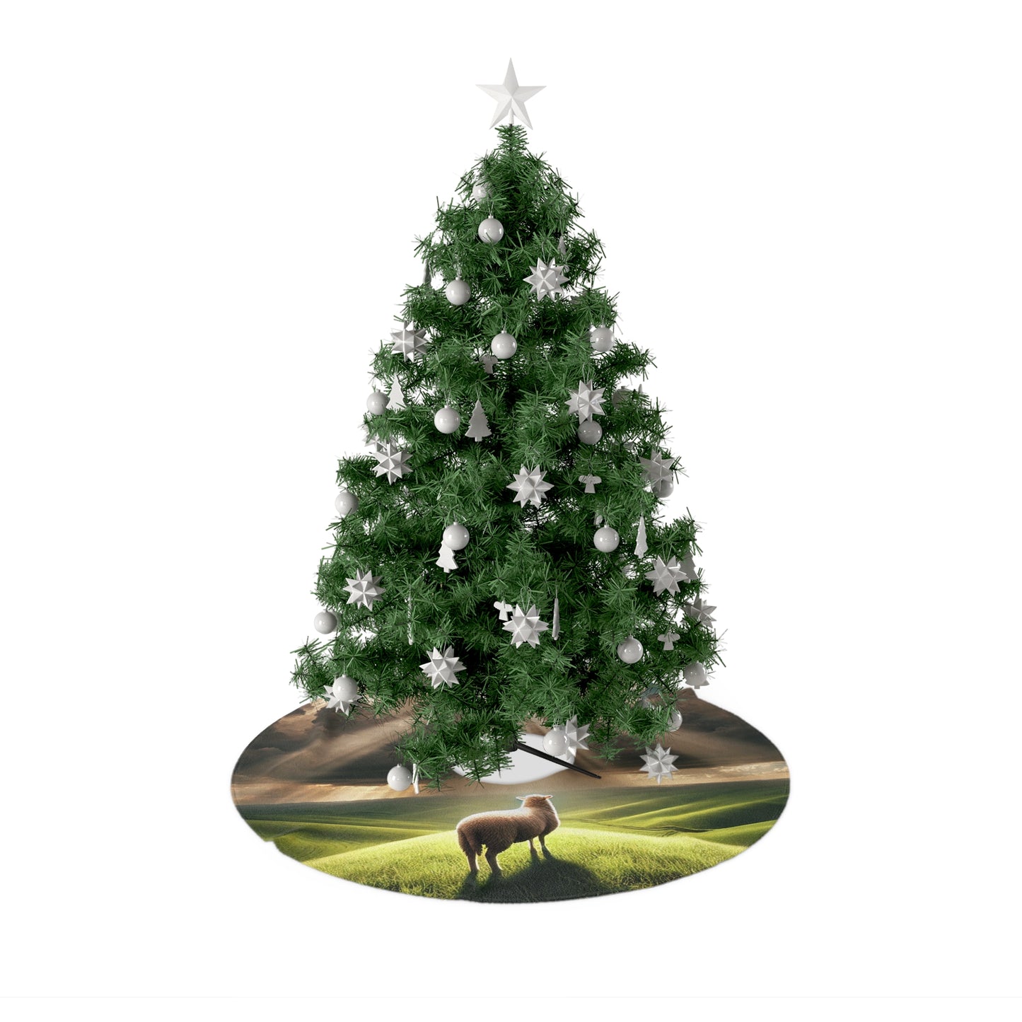 He Leads Me- Christmas Tree Skirt