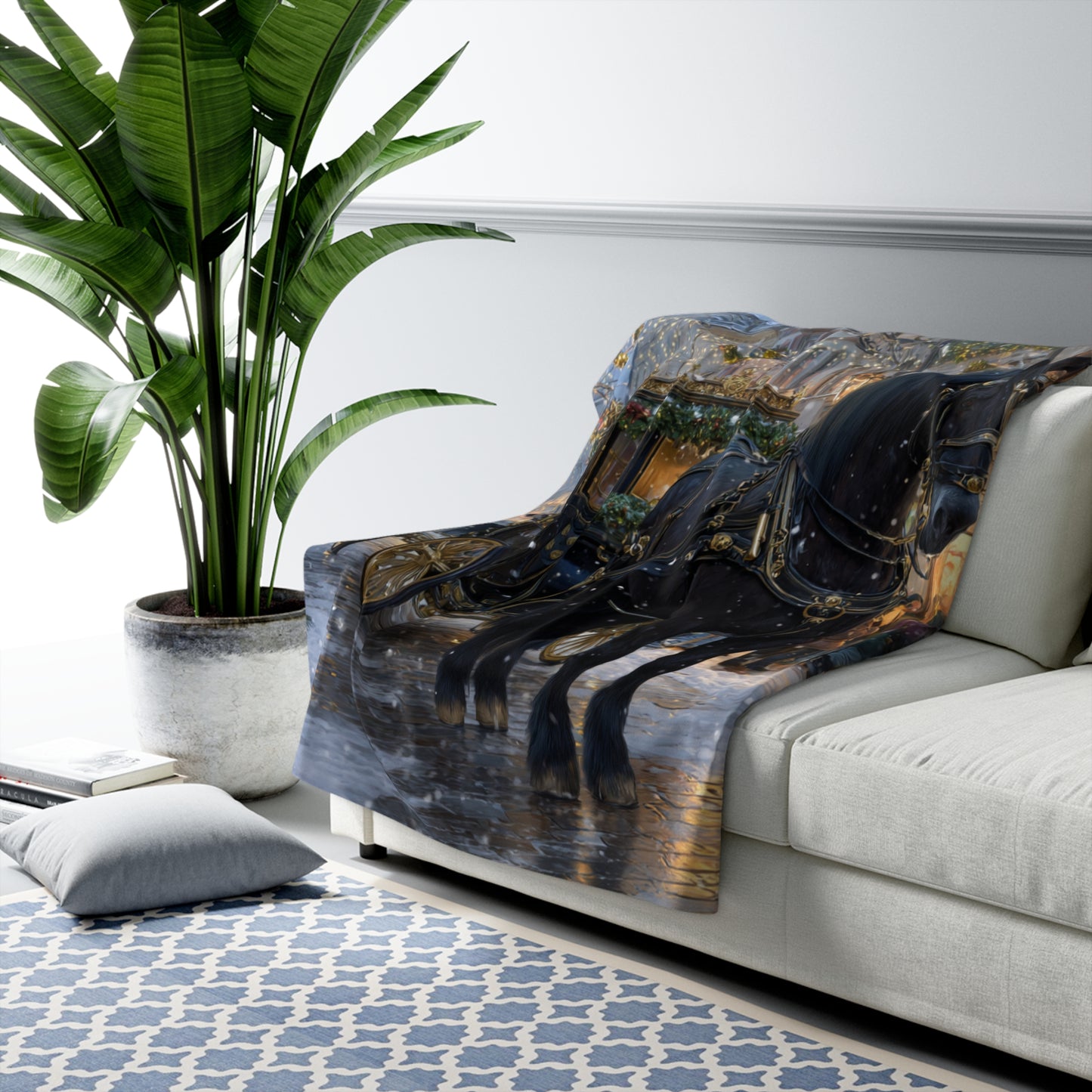 Evening Carriage Ride-Sherpa Fleece Blanket