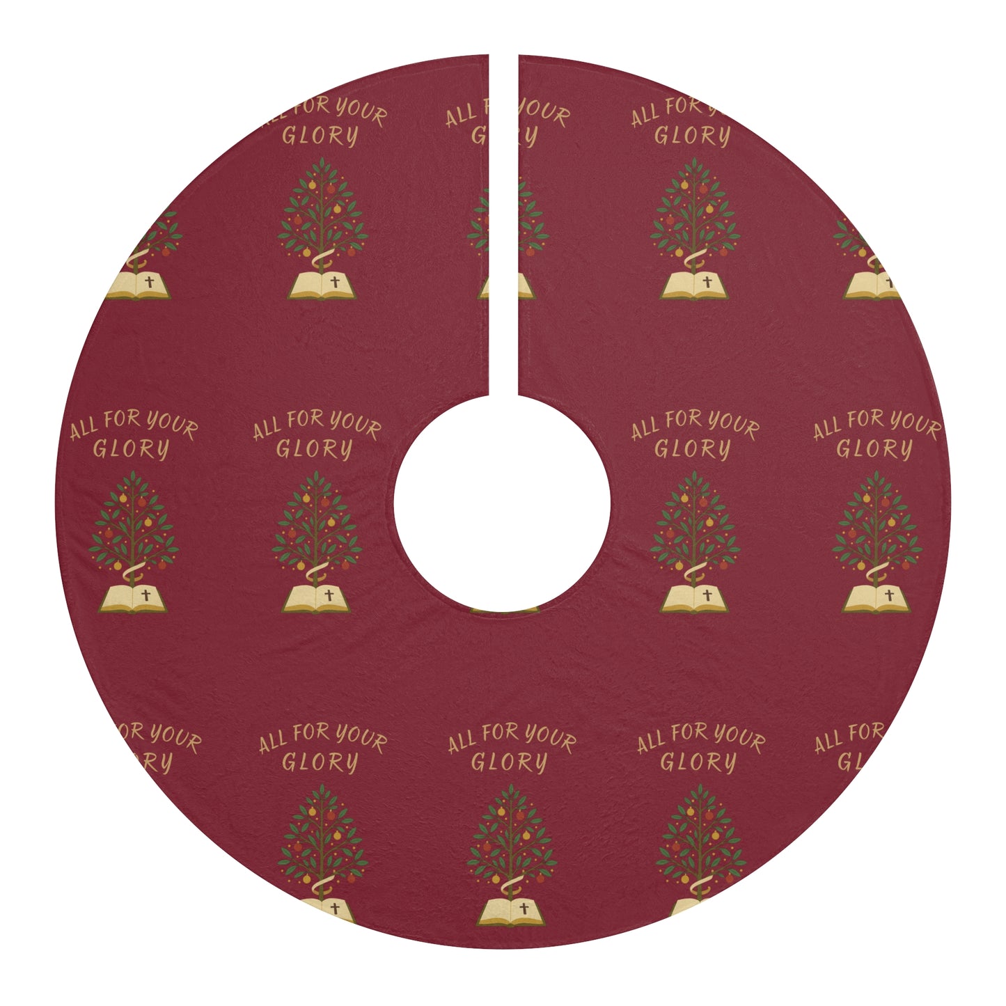 All For Your Glory- Christmas Tree Skirt with Inspirational Design