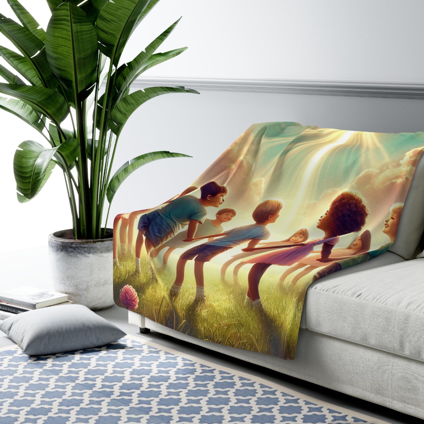 Heavenly Growth Sherpa Fleece Blanket