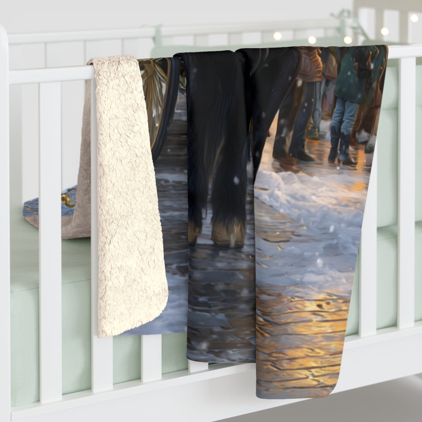 Evening Carriage Ride-Sherpa Fleece Blanket