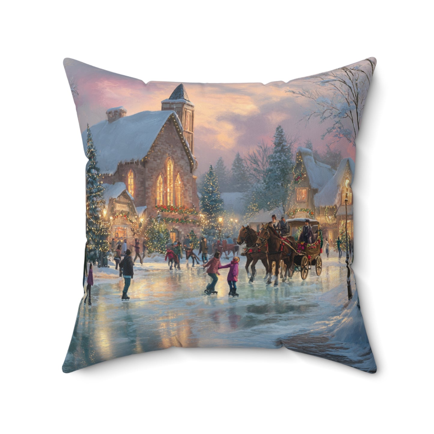 Winter Village - Throw Pillow