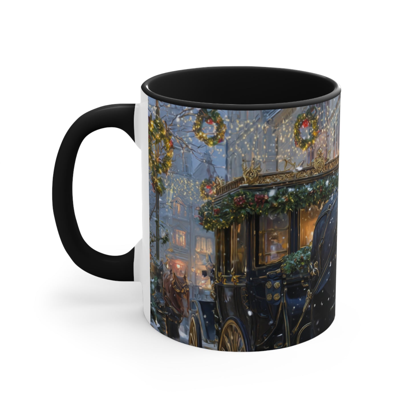 Victorian Horse Carriage Holiday- Accent Mug