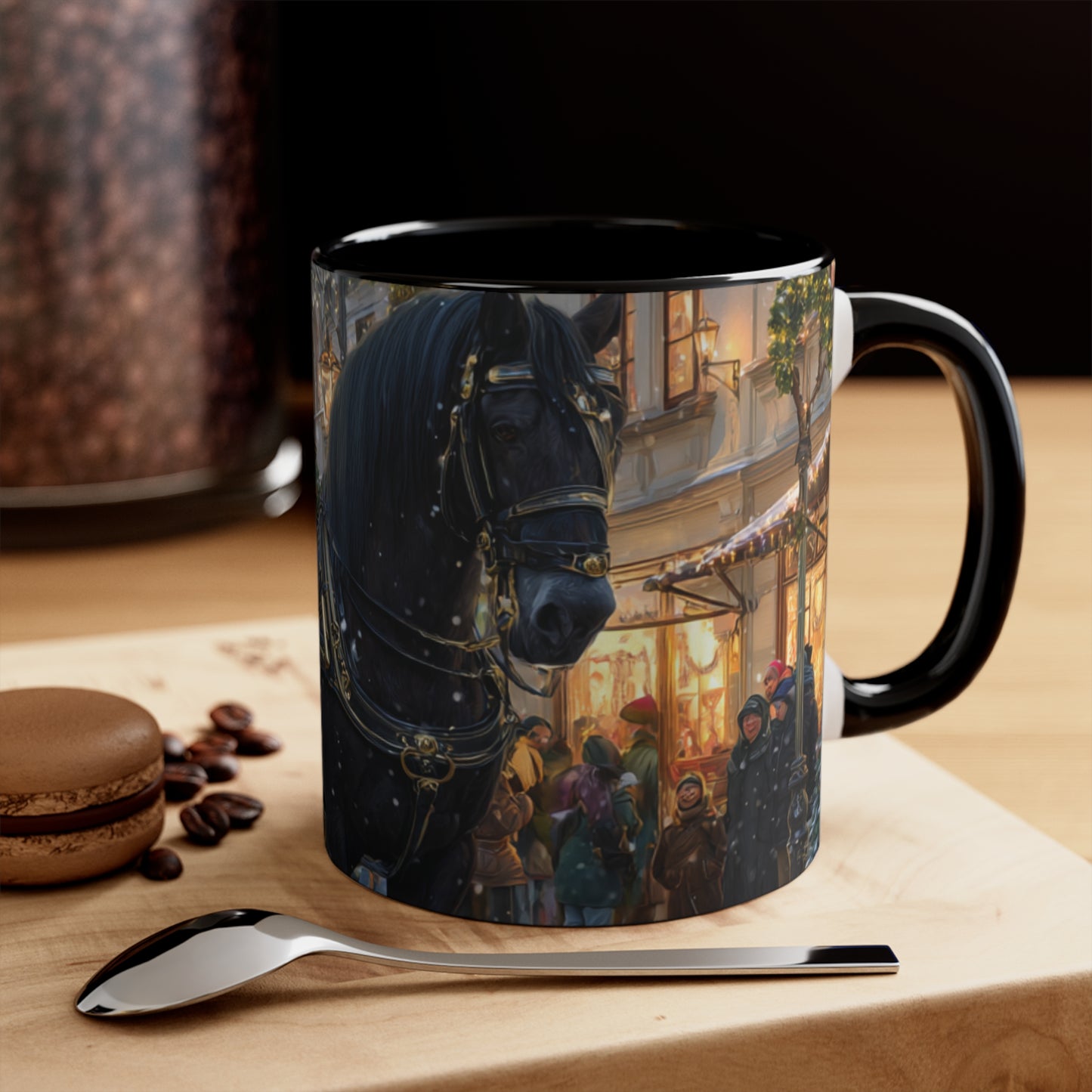 Victorian Horse Carriage Holiday- Accent Mug