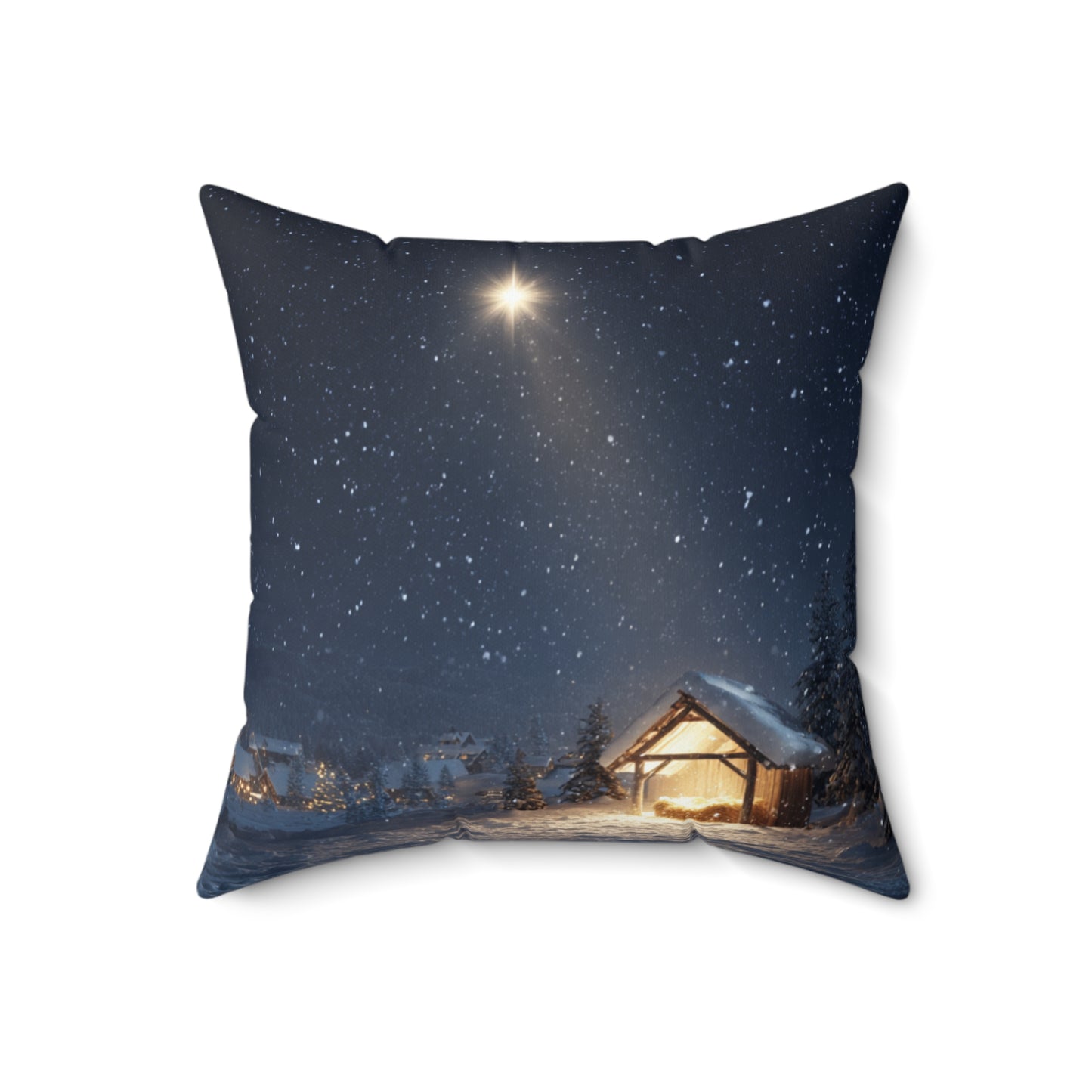 Silent Night Nativity Star of Bethlehem- Throw Pillow