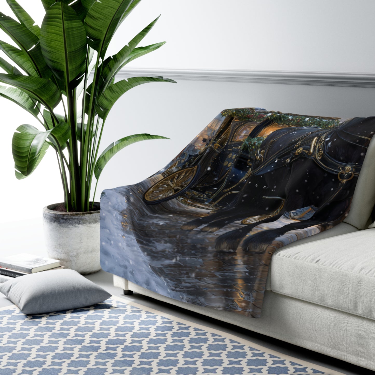 Evening Carriage Ride-Sherpa Fleece Blanket