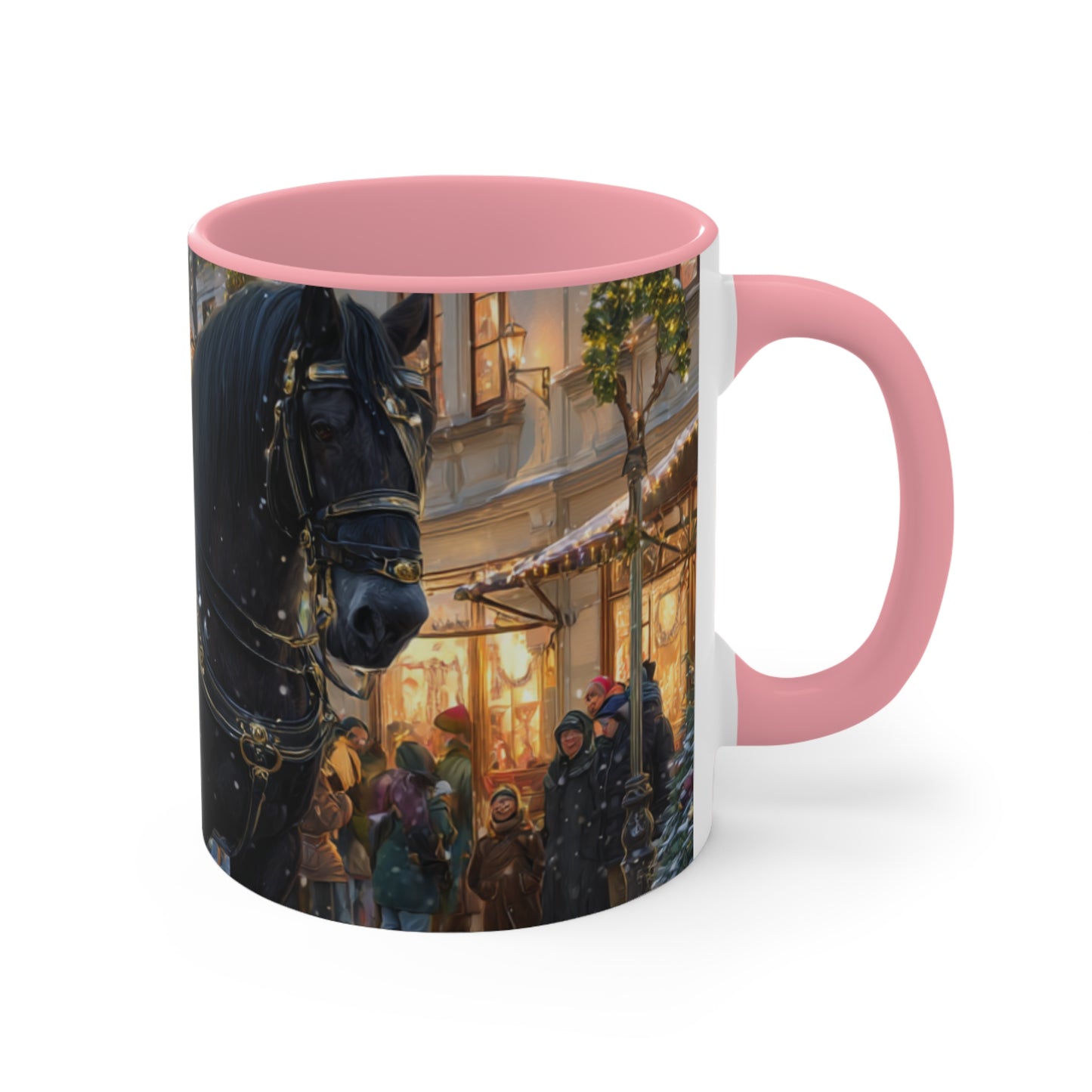 Victorian Horse Carriage Holiday- Accent Mug