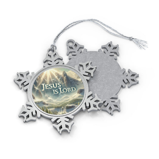 Jesus Is Lord- Pewter Snowflake Ornament