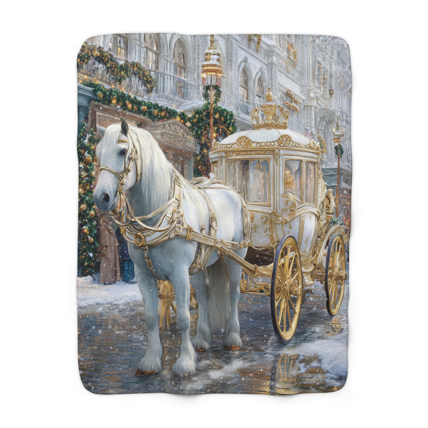 Golden Grace Carriage Ride- Sherpa Fleece Blanket