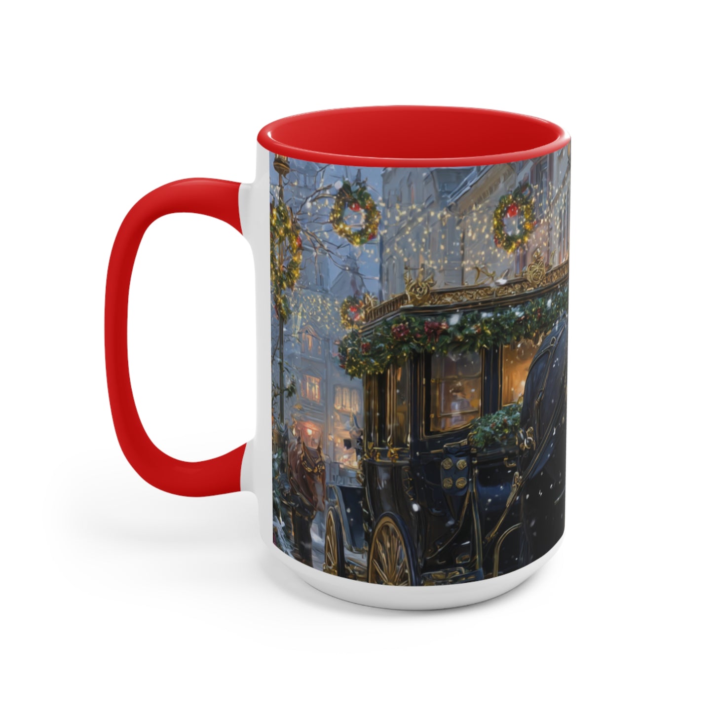 Victorian Horse Carriage Holiday- Accent Mug