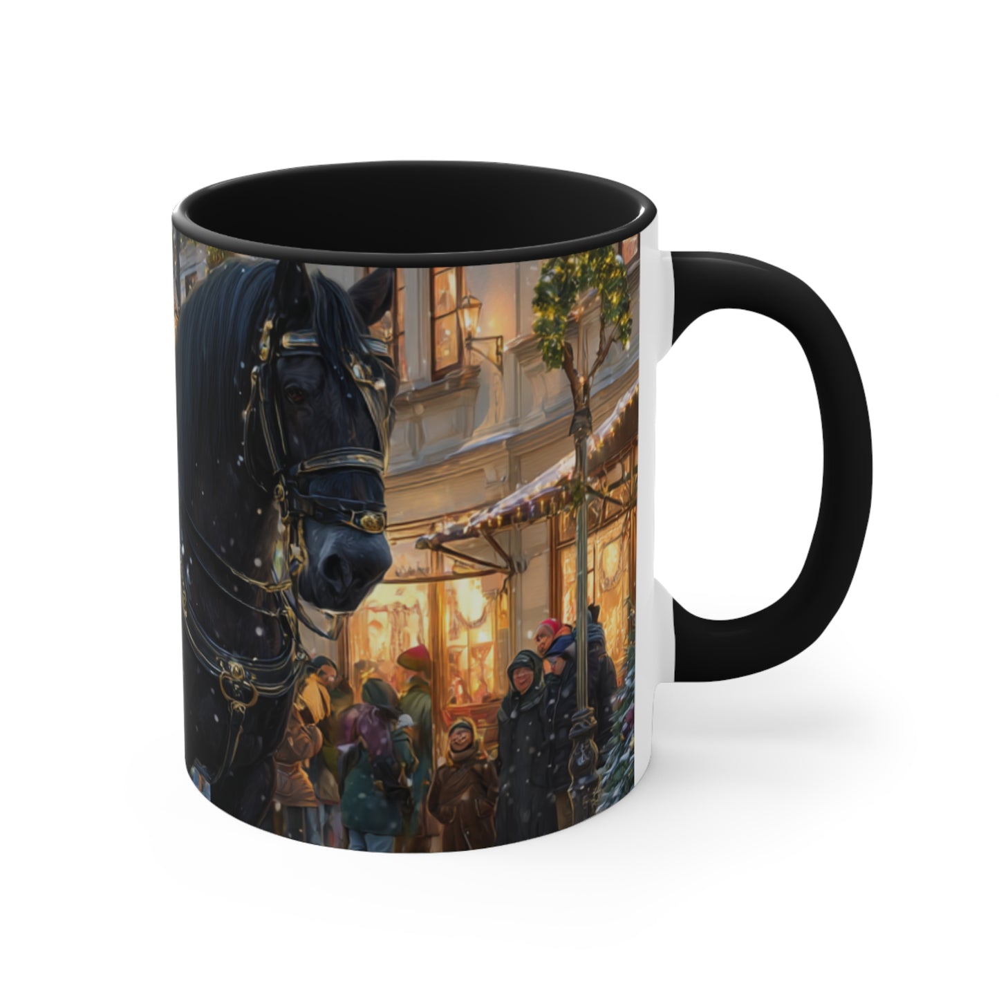 Victorian Horse Carriage Holiday- Accent Mug
