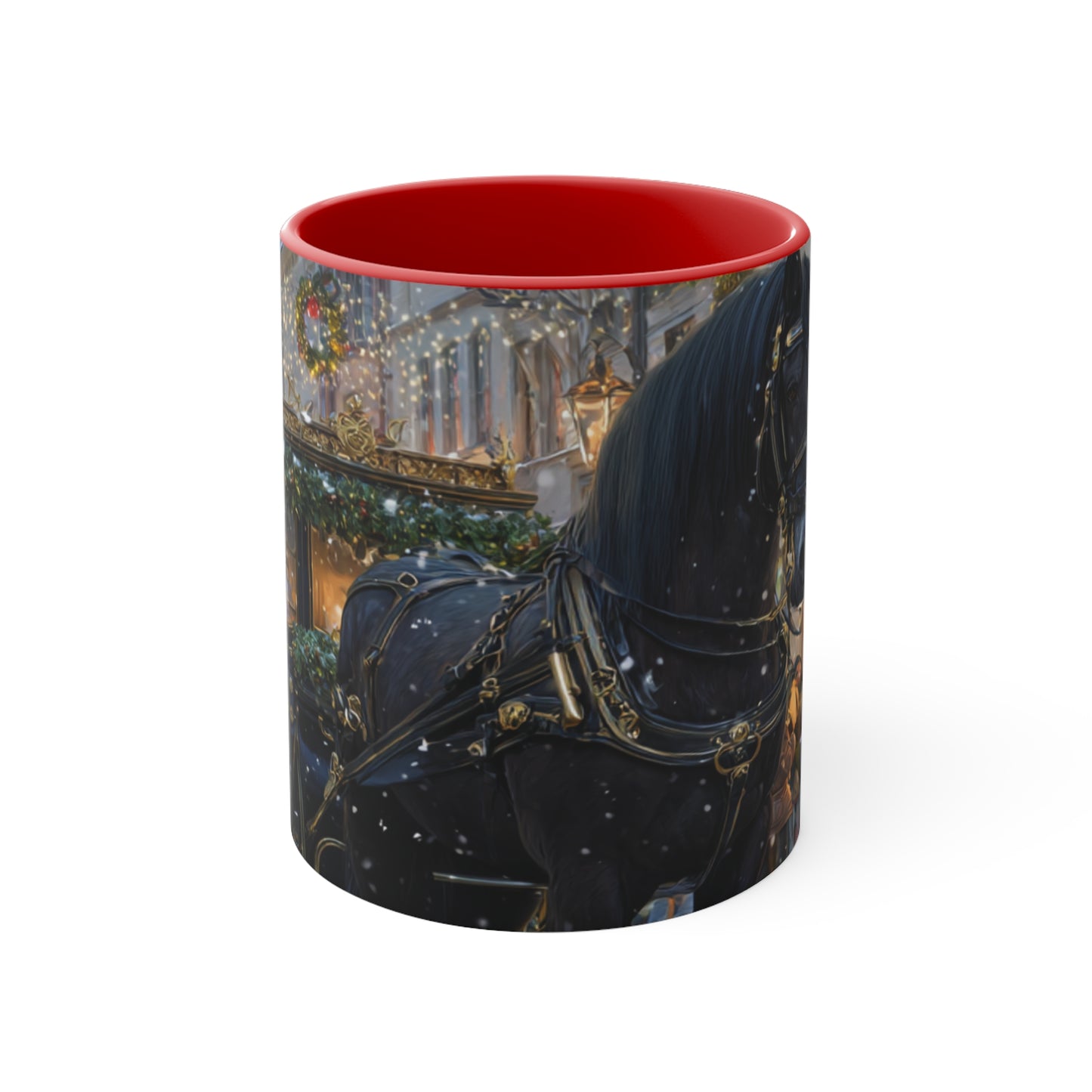 Victorian Horse Carriage Holiday- Accent Mug