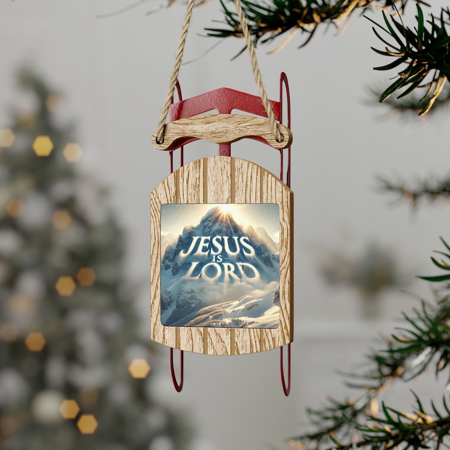 Jesus Is Lord- Sled Ornaments