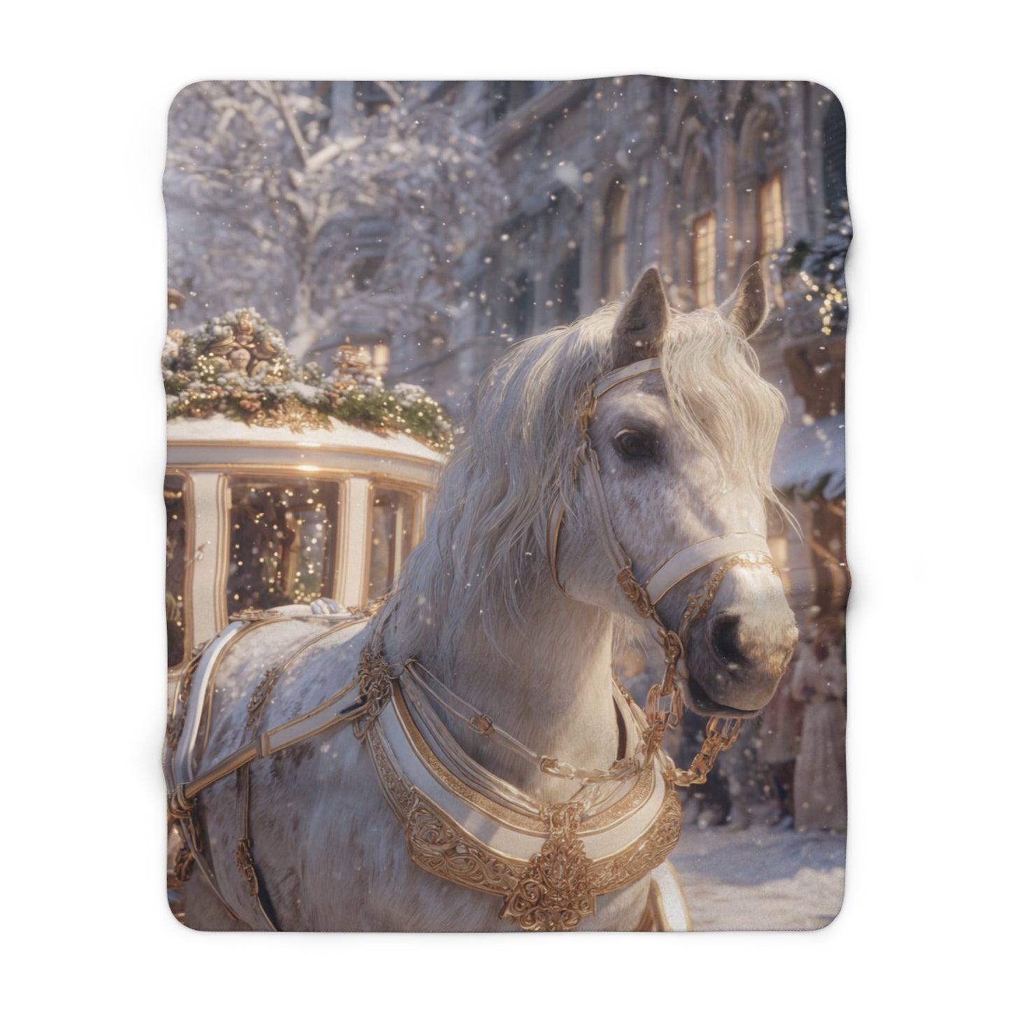 Golden Grace Carriage Ride- Sherpa Fleece Blanket
