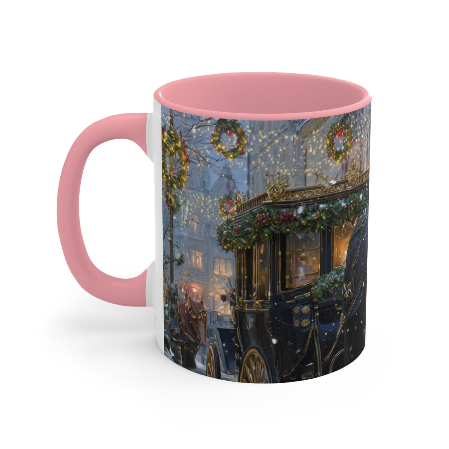 Victorian Horse Carriage Holiday- Accent Mug