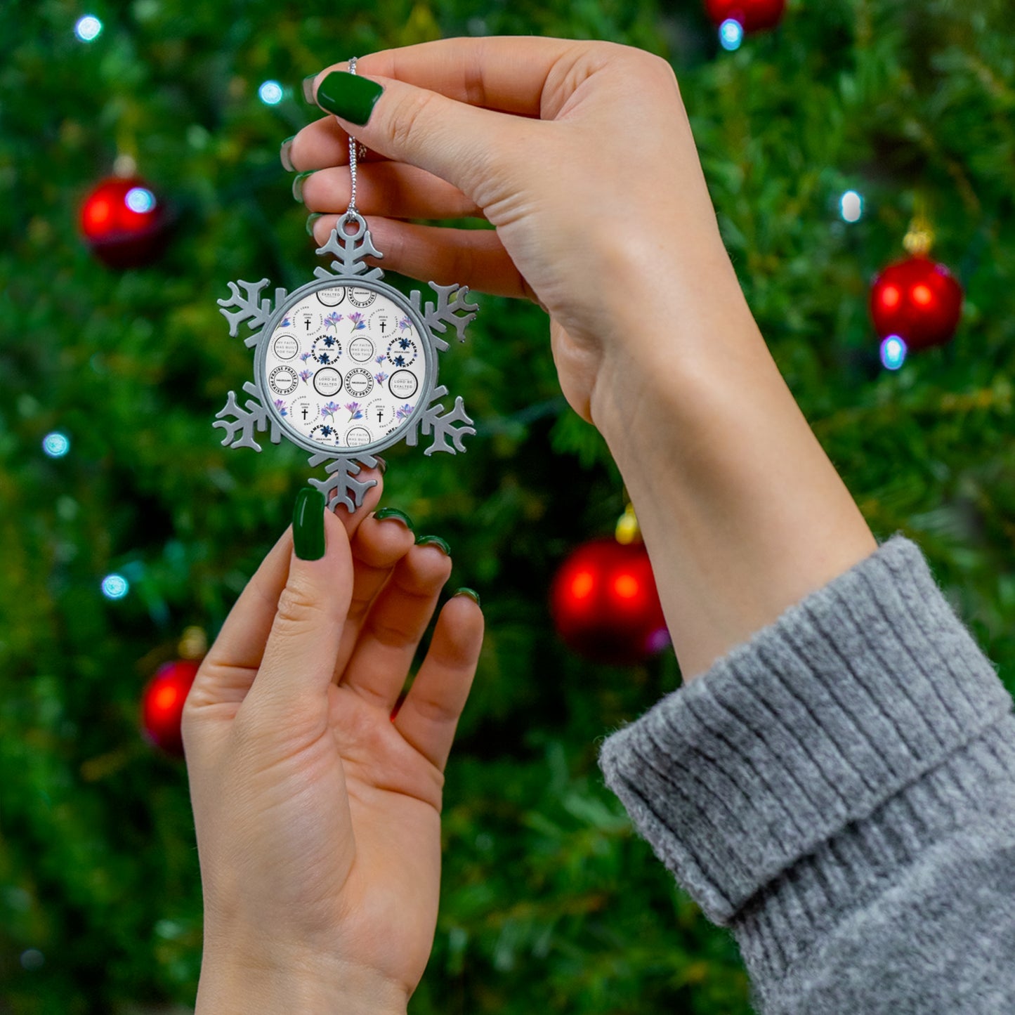 Praise Lord- Pewter Snowflake Ornament