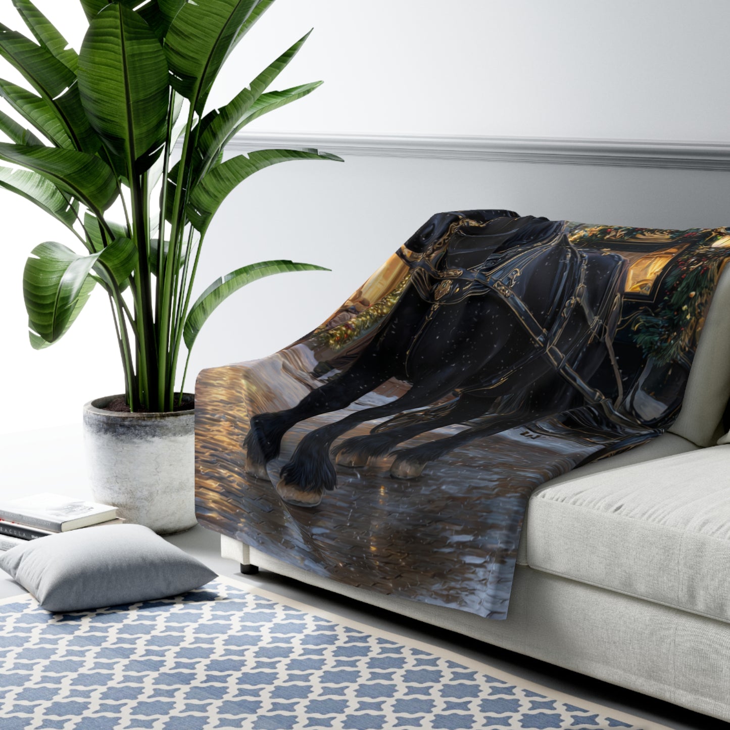 Evening Carriage Ride-Sherpa Fleece Blanket