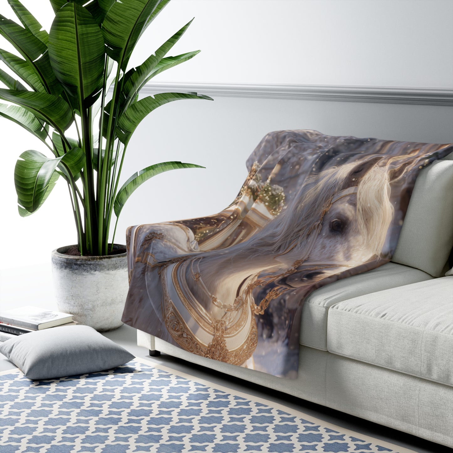 Golden Grace Carriage Ride- Sherpa Fleece Blanket