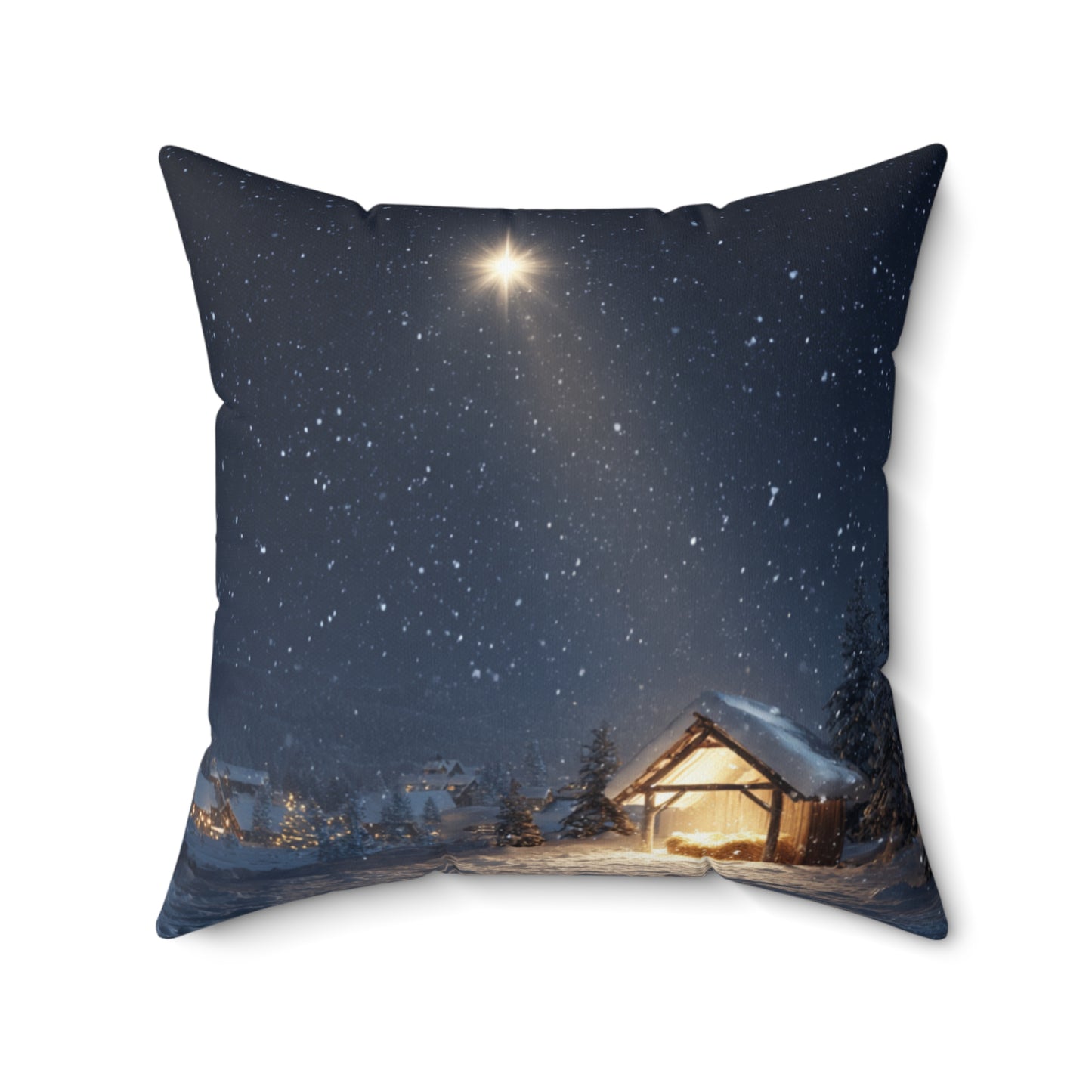 Silent Night Nativity Star of Bethlehem- Throw Pillow