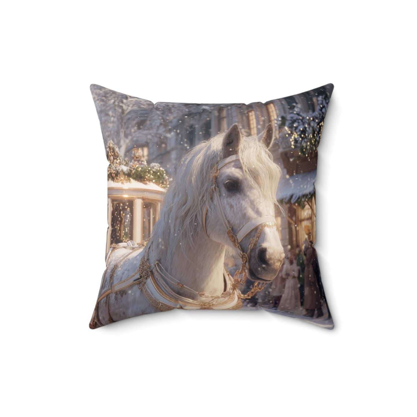 Golden Grace Carriage Ride- Throw Pillow