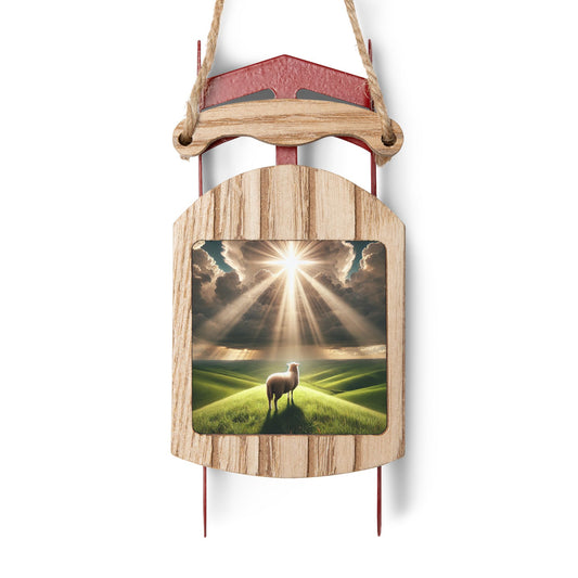 He Leads Me- Sled Ornaments