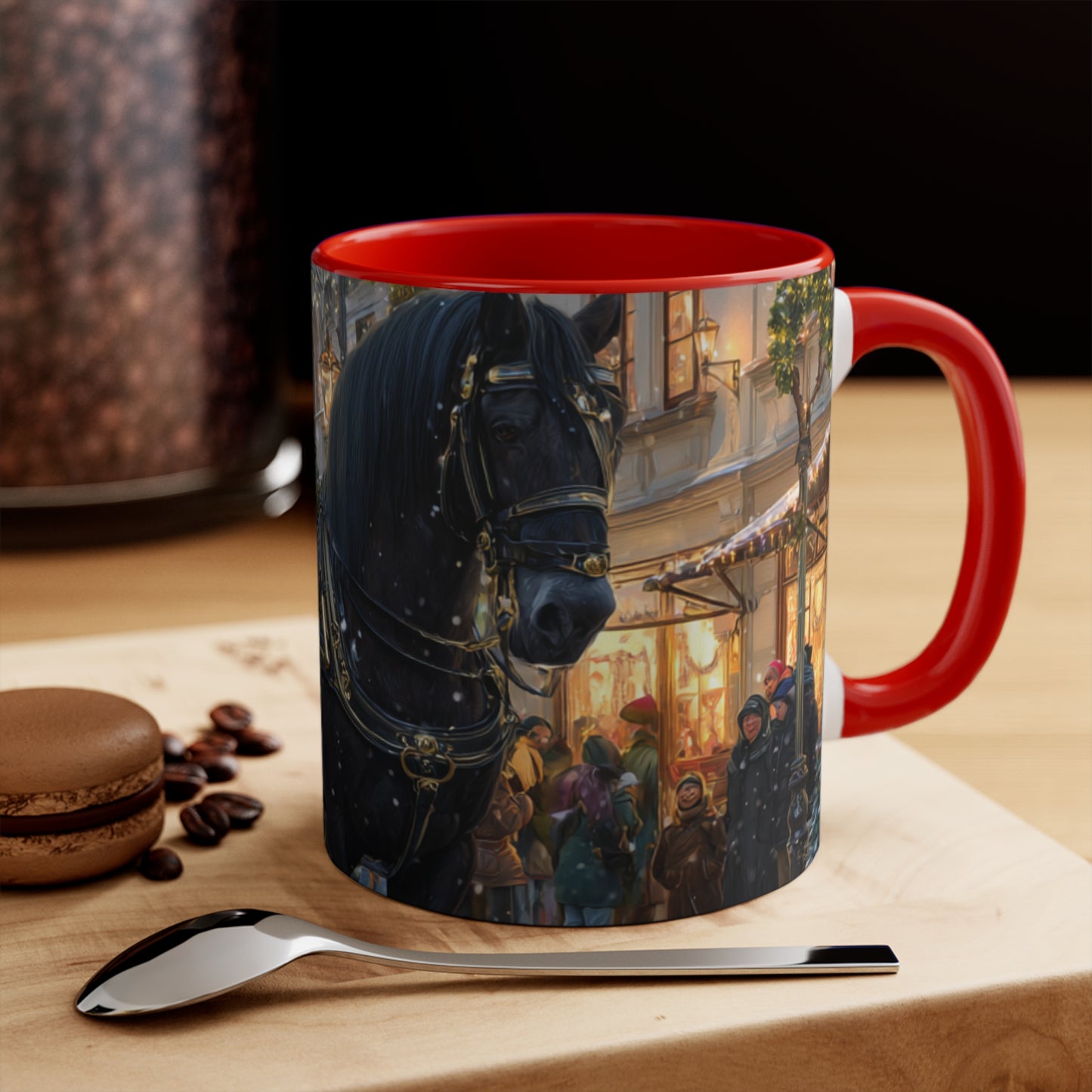 Victorian Horse Carriage Holiday- Accent Mug