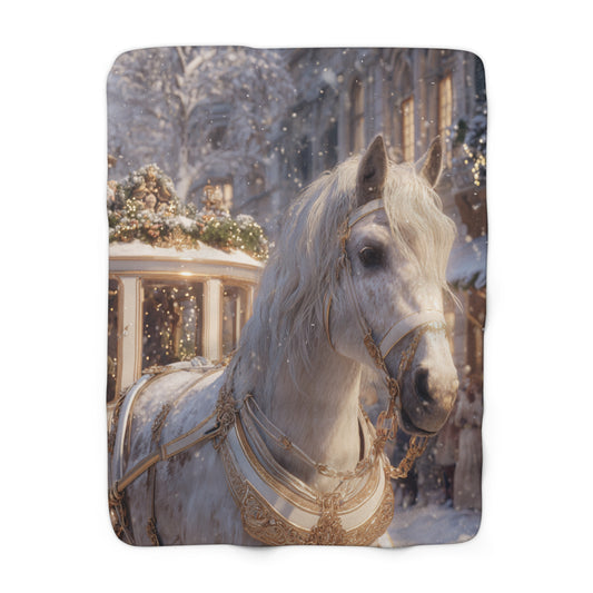 Golden Grace Carriage Ride- Sherpa Fleece Blanket