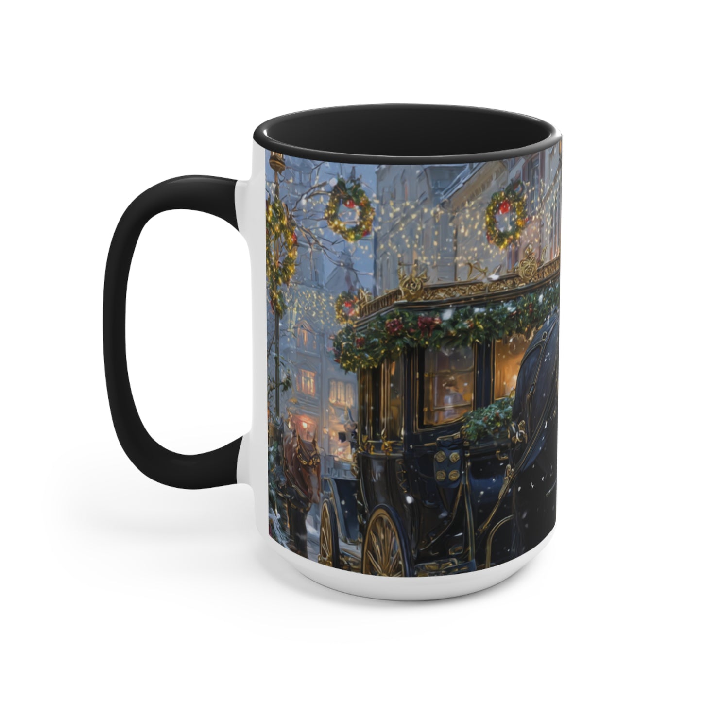 Victorian Horse Carriage Holiday- Accent Mug