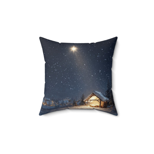 Silent Night Nativity Star of Bethlehem- Throw Pillow