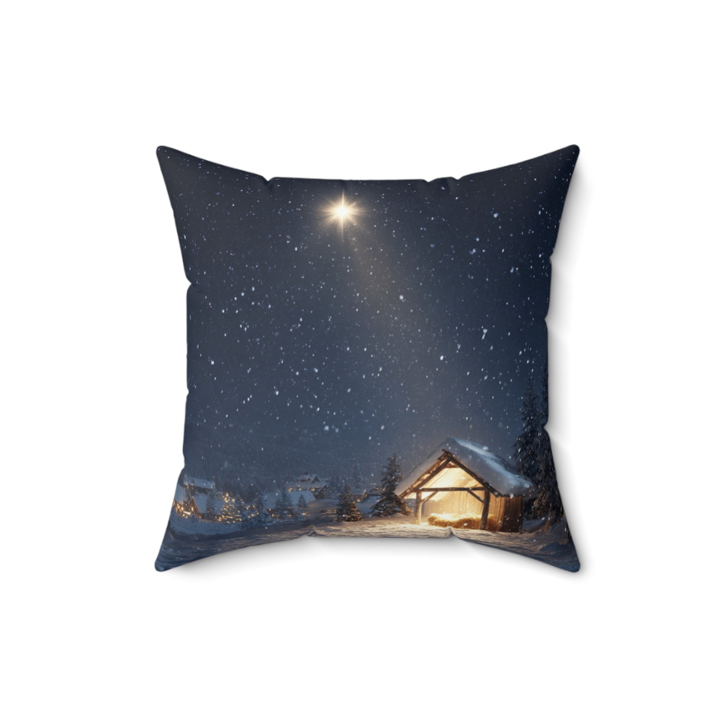 Silent Night Nativity Star of Bethlehem- Throw Pillow
