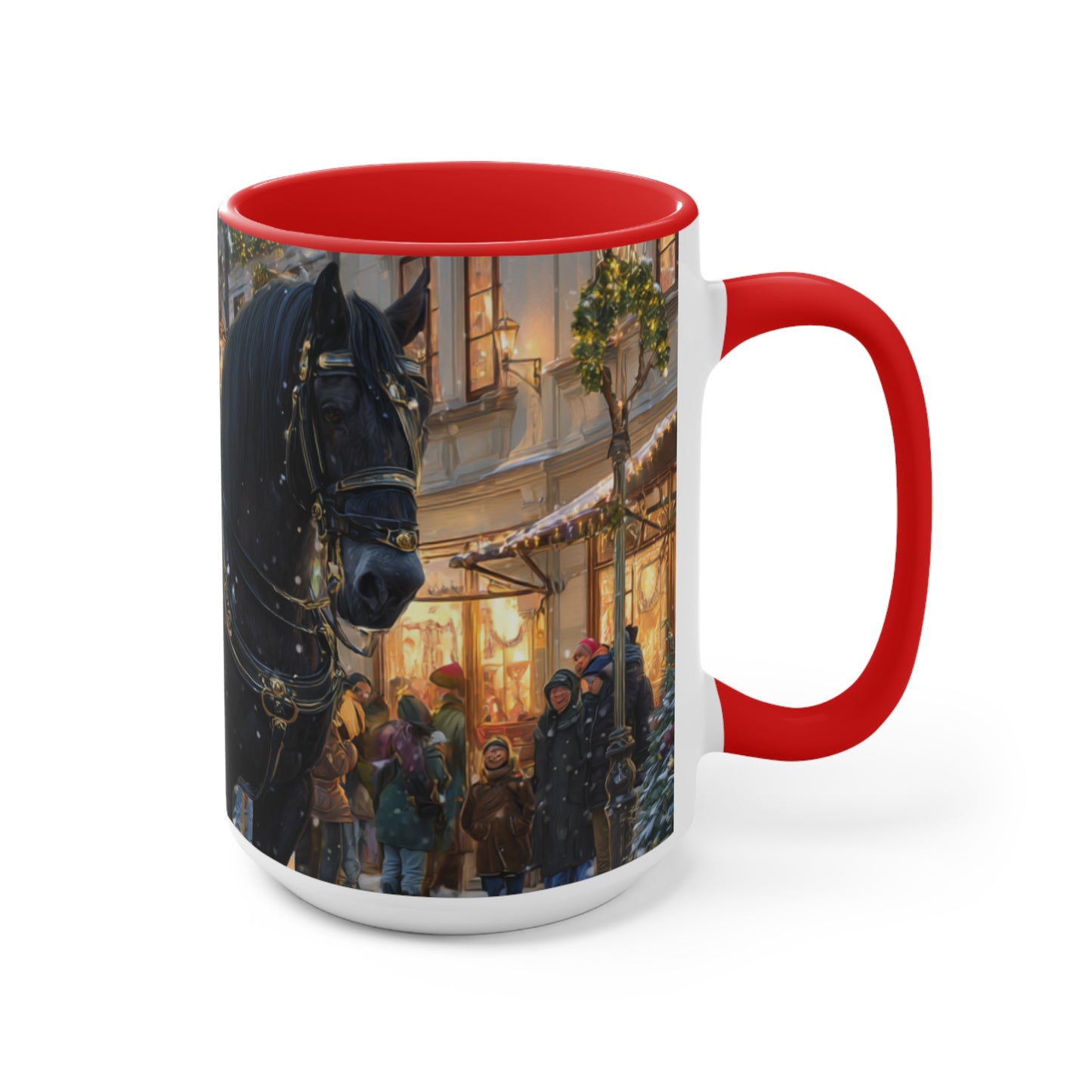 Victorian Horse Carriage Holiday- Accent Mug