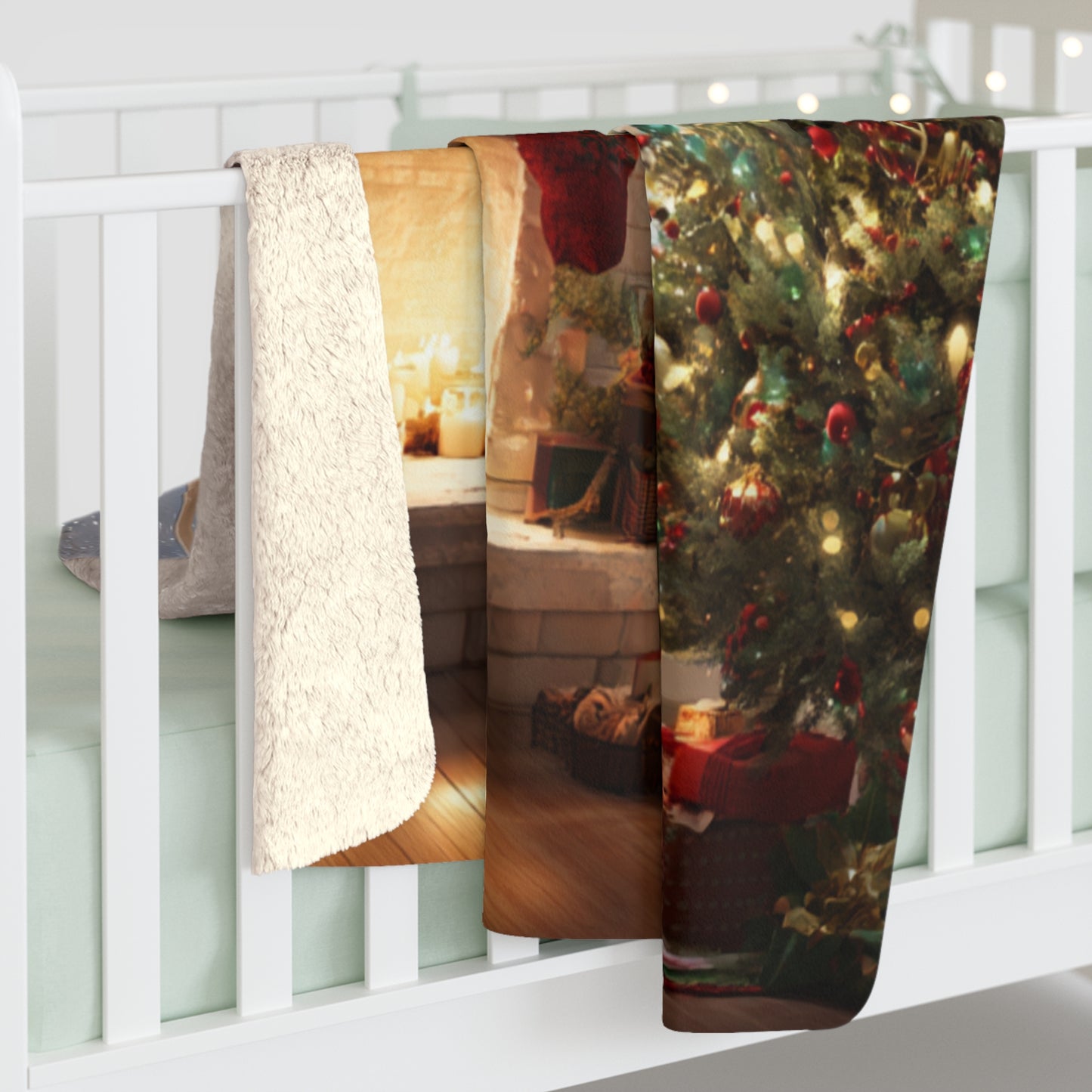 Fireside Glow- Christmas Holiday Sherpa Blanket