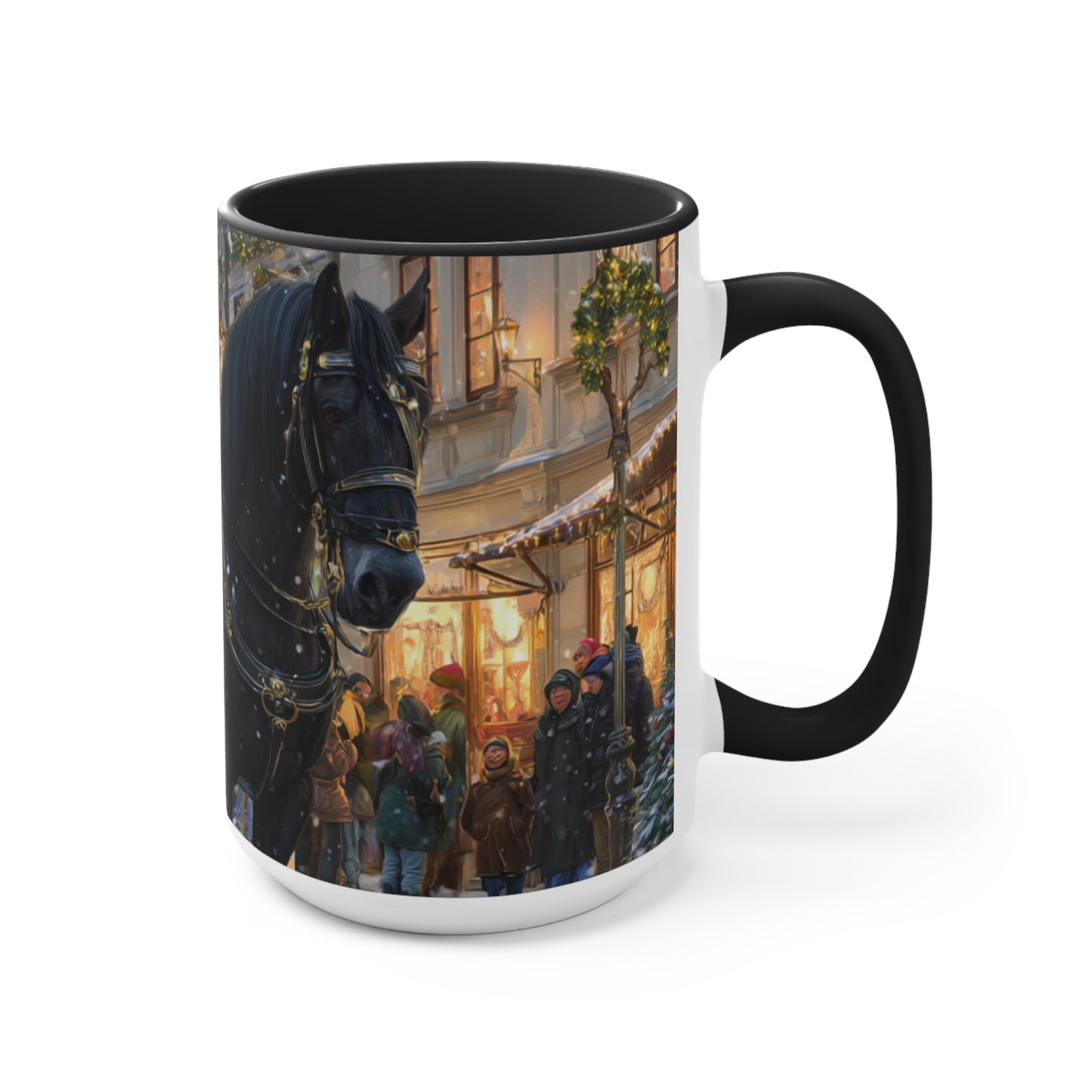 Victorian Horse Carriage Holiday- Accent Mug