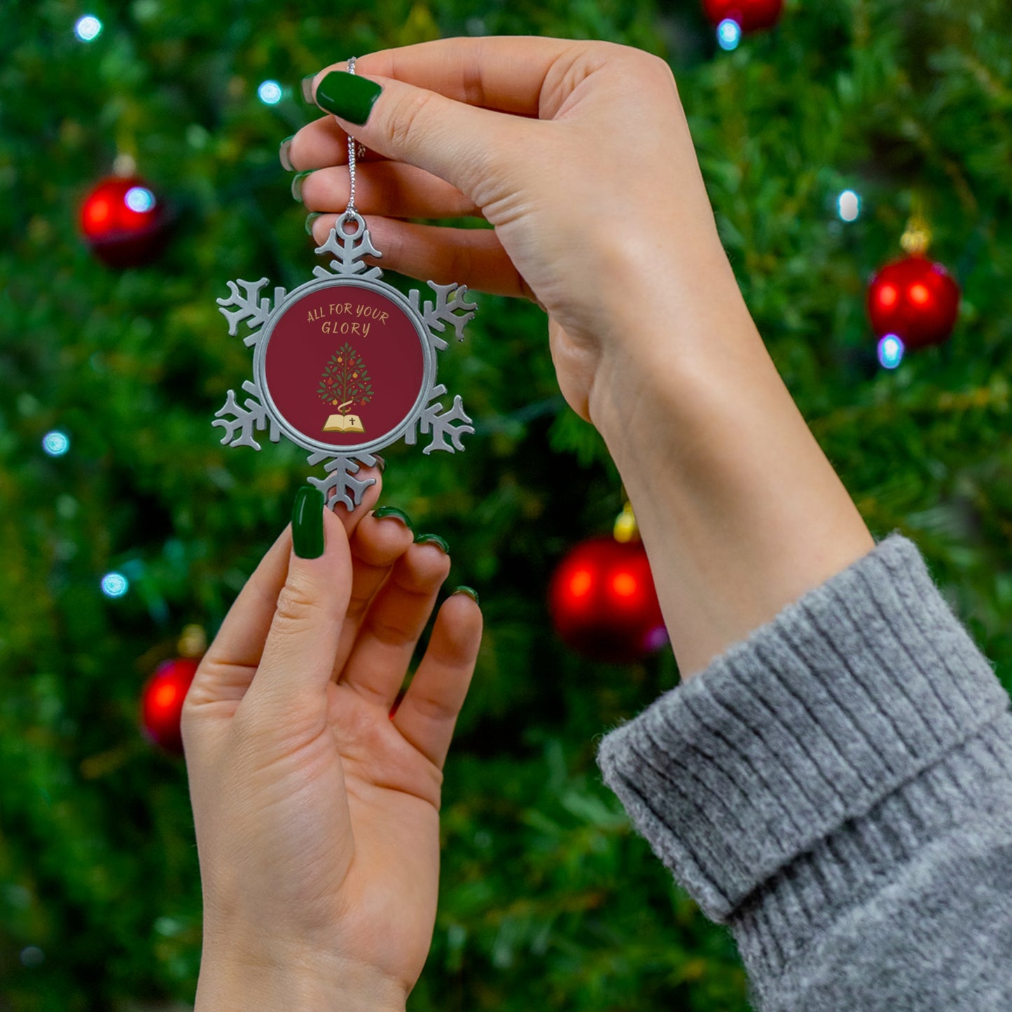 All For The Glory- Pewter Snowflake Ornament