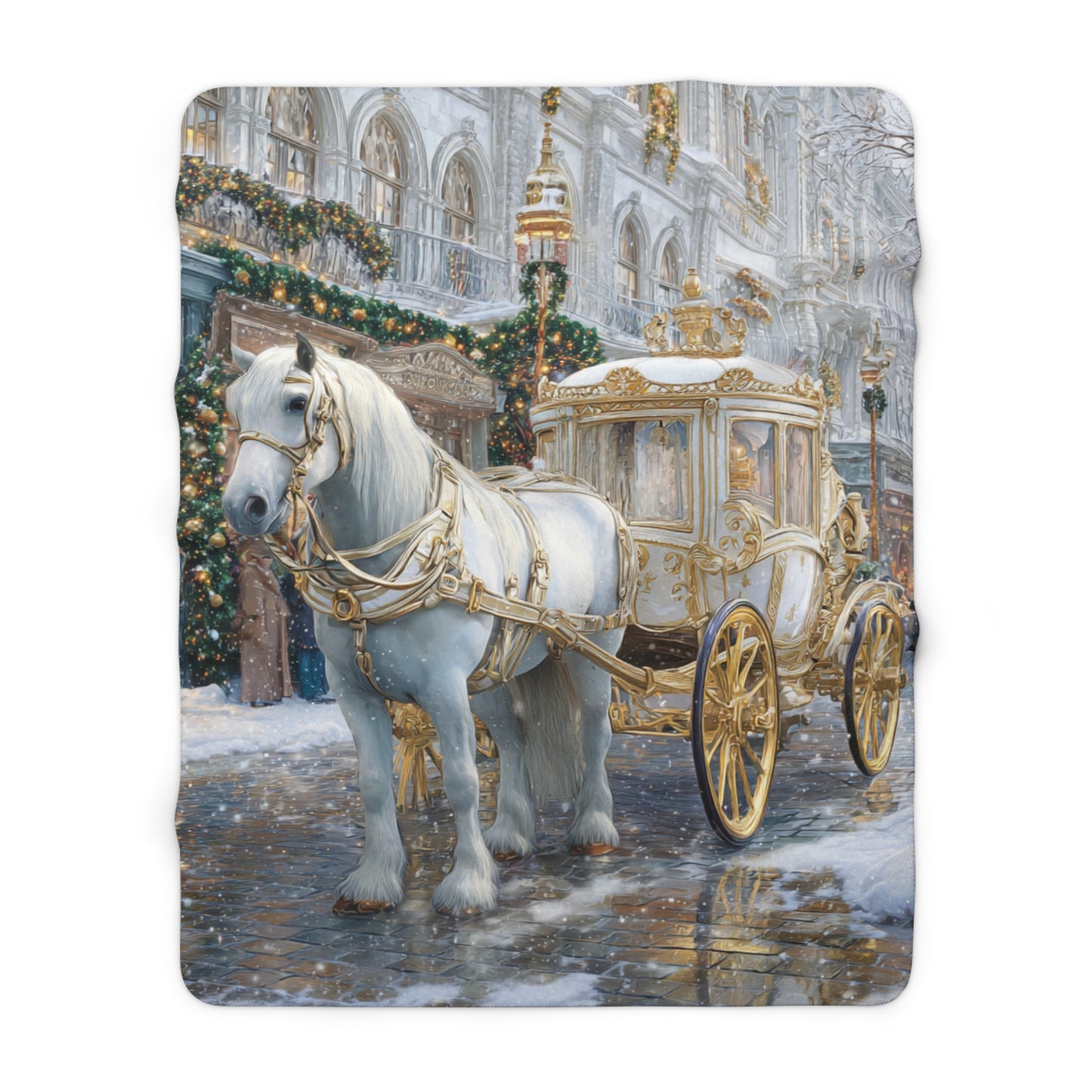 Golden Grace Carriage Ride- Sherpa Fleece Blanket