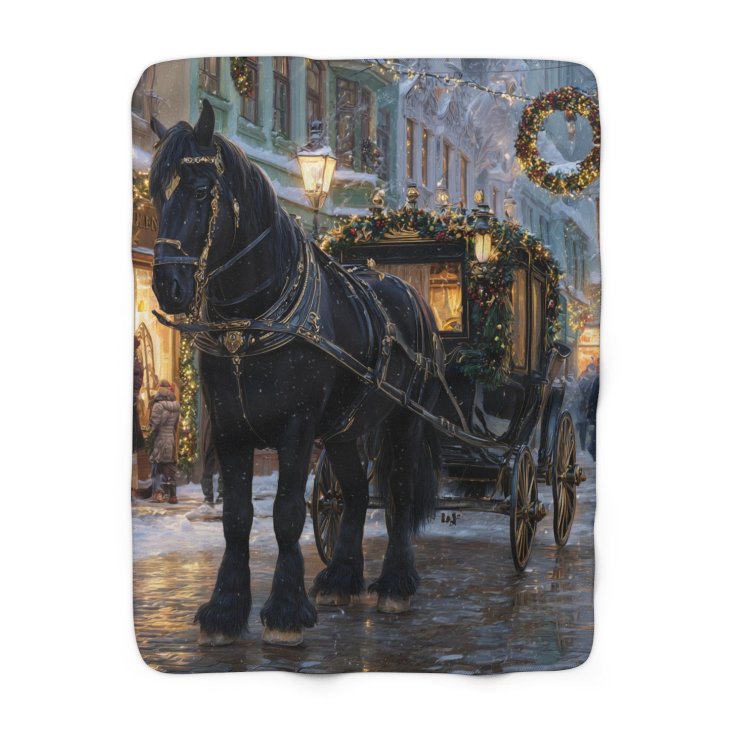 Evening Carriage Ride-Sherpa Fleece Blanket