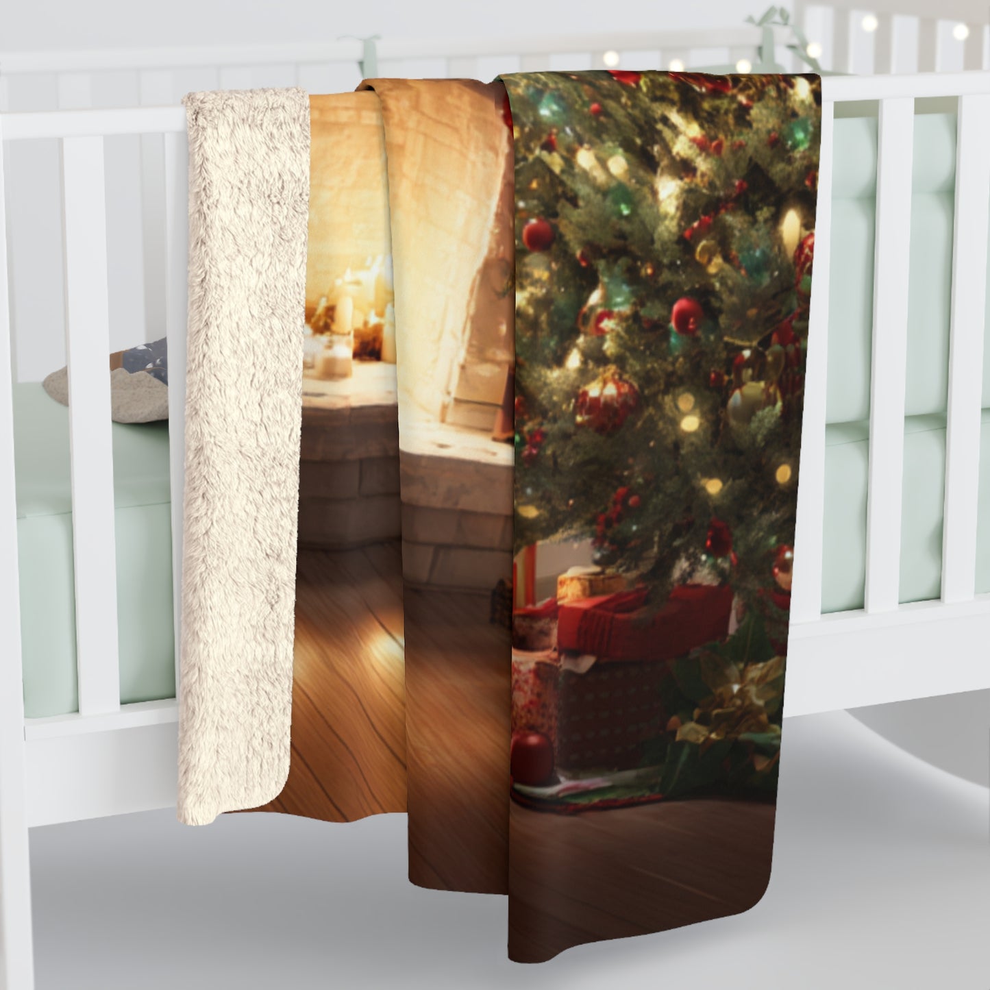 Fireside Glow- Christmas Holiday Sherpa Blanket