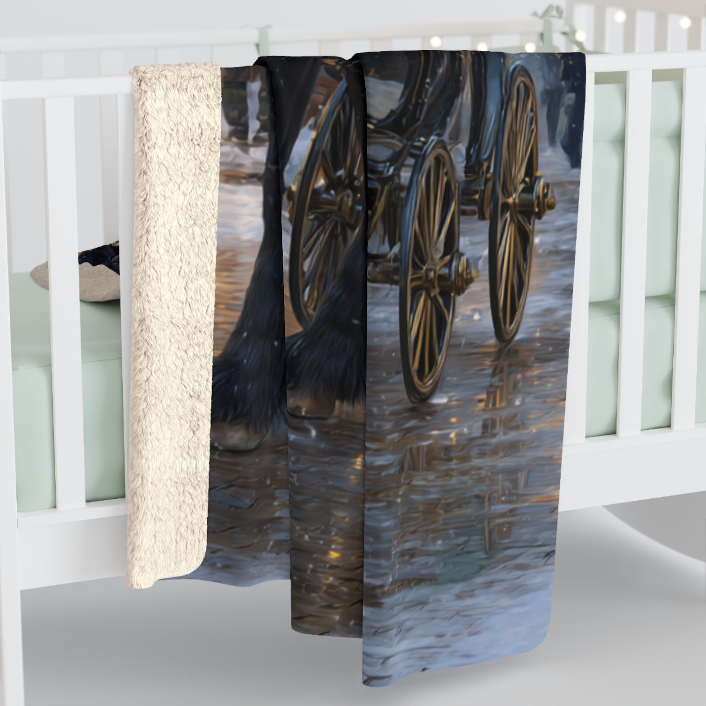 Evening Carriage Ride-Sherpa Fleece Blanket