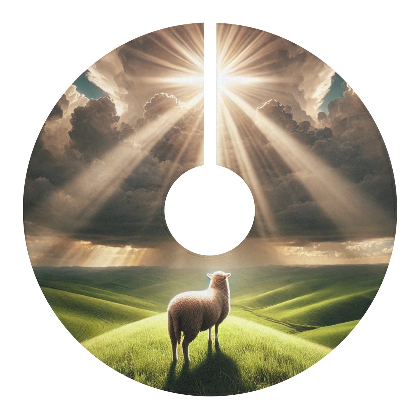 He Leads Me- Christmas Tree Skirt