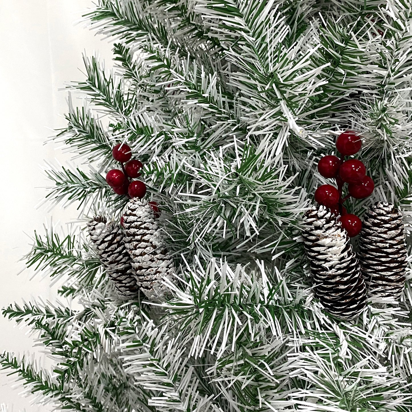 Christmas Holiday 4-Piece Set- Garland, Wreath and Set of 2 Entrance Trees