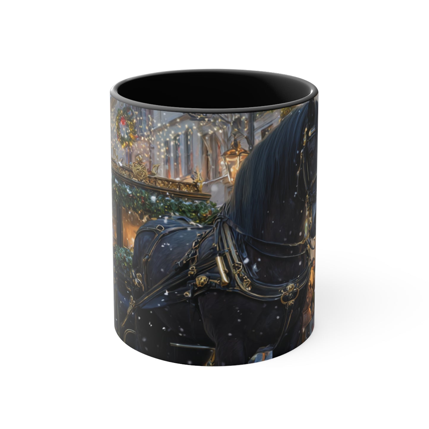 Victorian Horse Carriage Holiday- Accent Mug