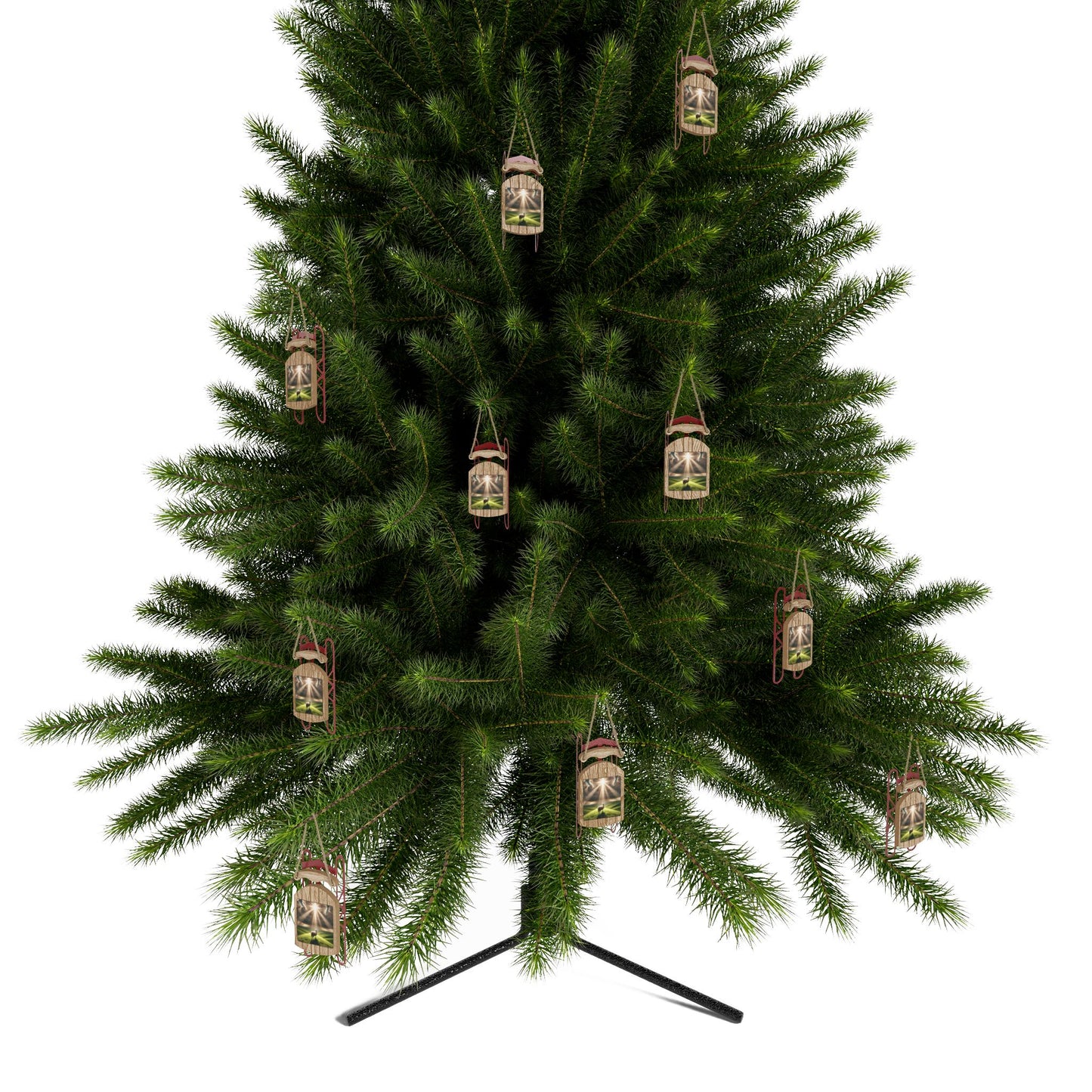 He Leads Me- Sled Ornaments