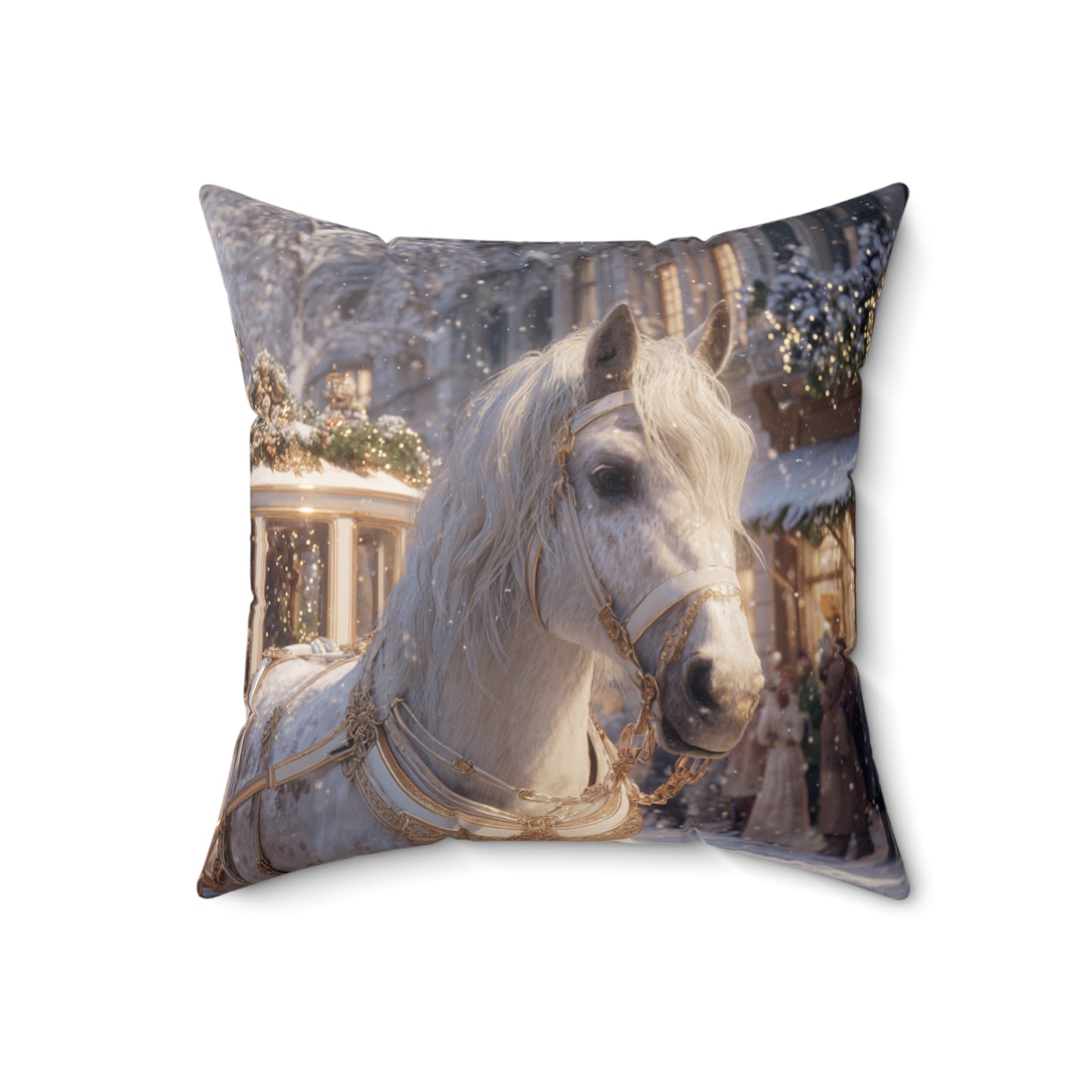 Golden Grace Carriage Ride- Throw Pillow