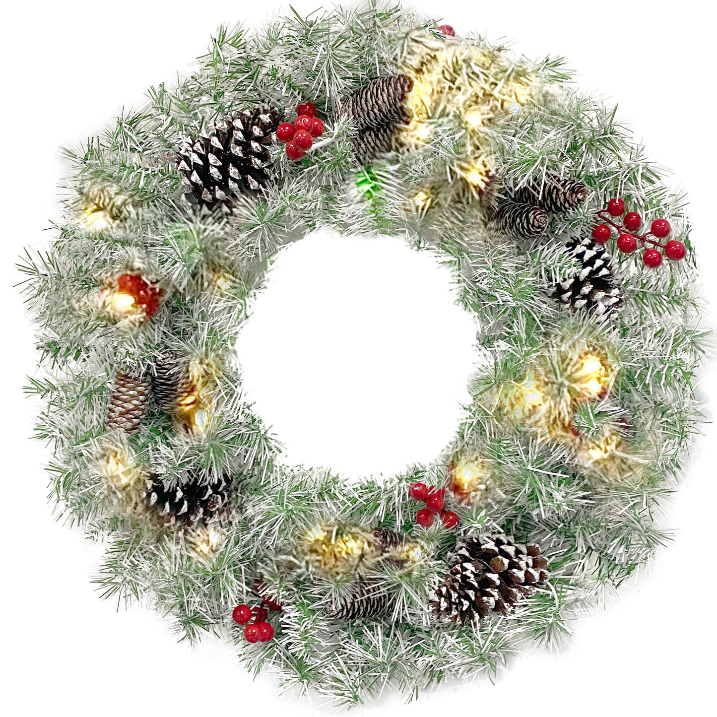 Christmas Holiday 4-Piece Set- Garland, Wreath and Set of 2 Entrance Trees